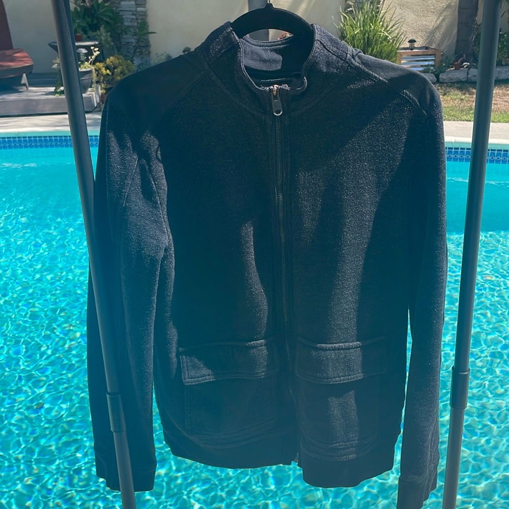 Mark Anthony Gray-Black Zip up Jacket | Size M
